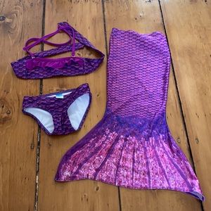 Fin Fun toddler bikini with matching mermaid tail